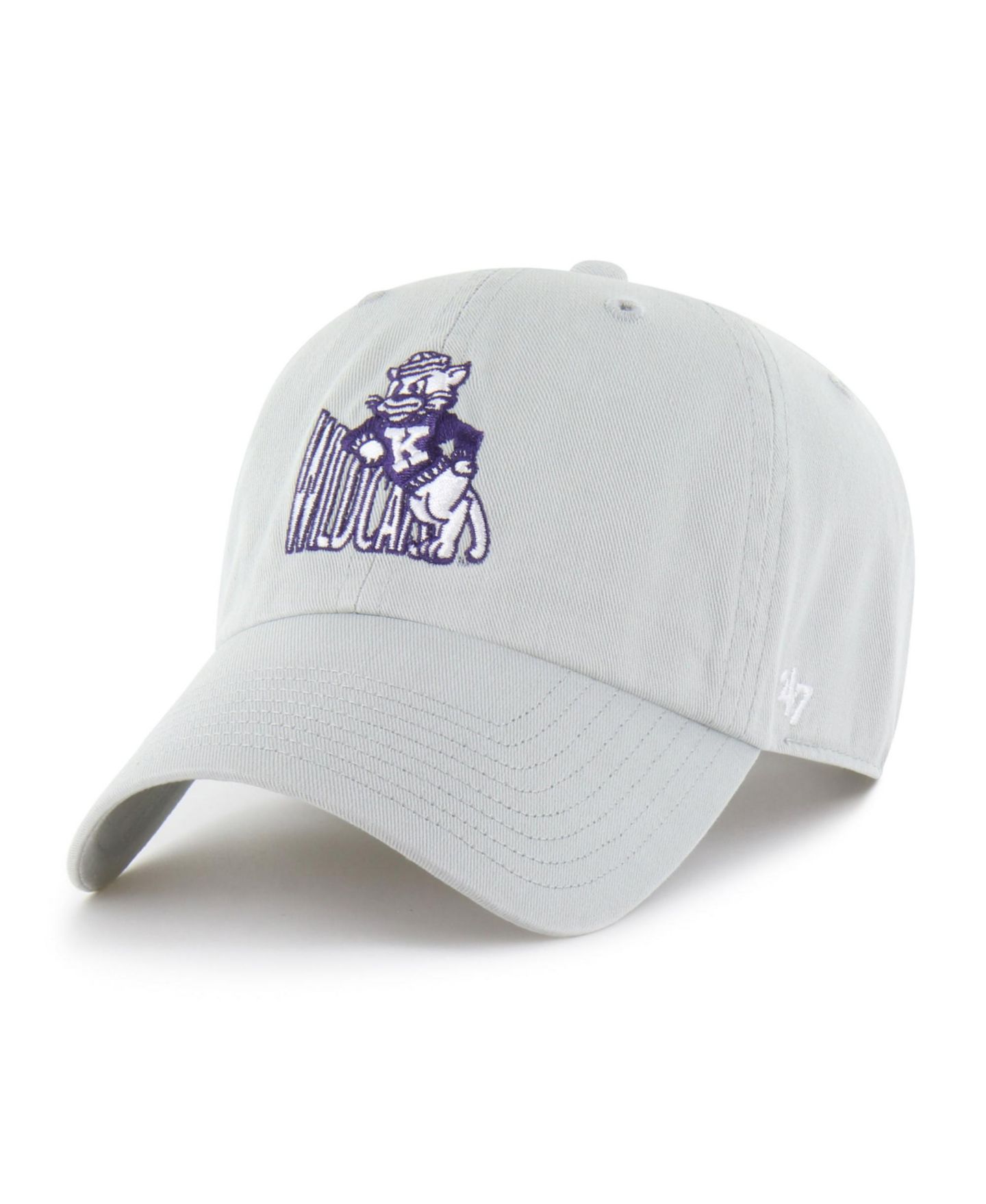 Мужская кепка '47 Brand Gray Kansas State Wildcats Vault Clean Up Adjustable Hat — фото 1
