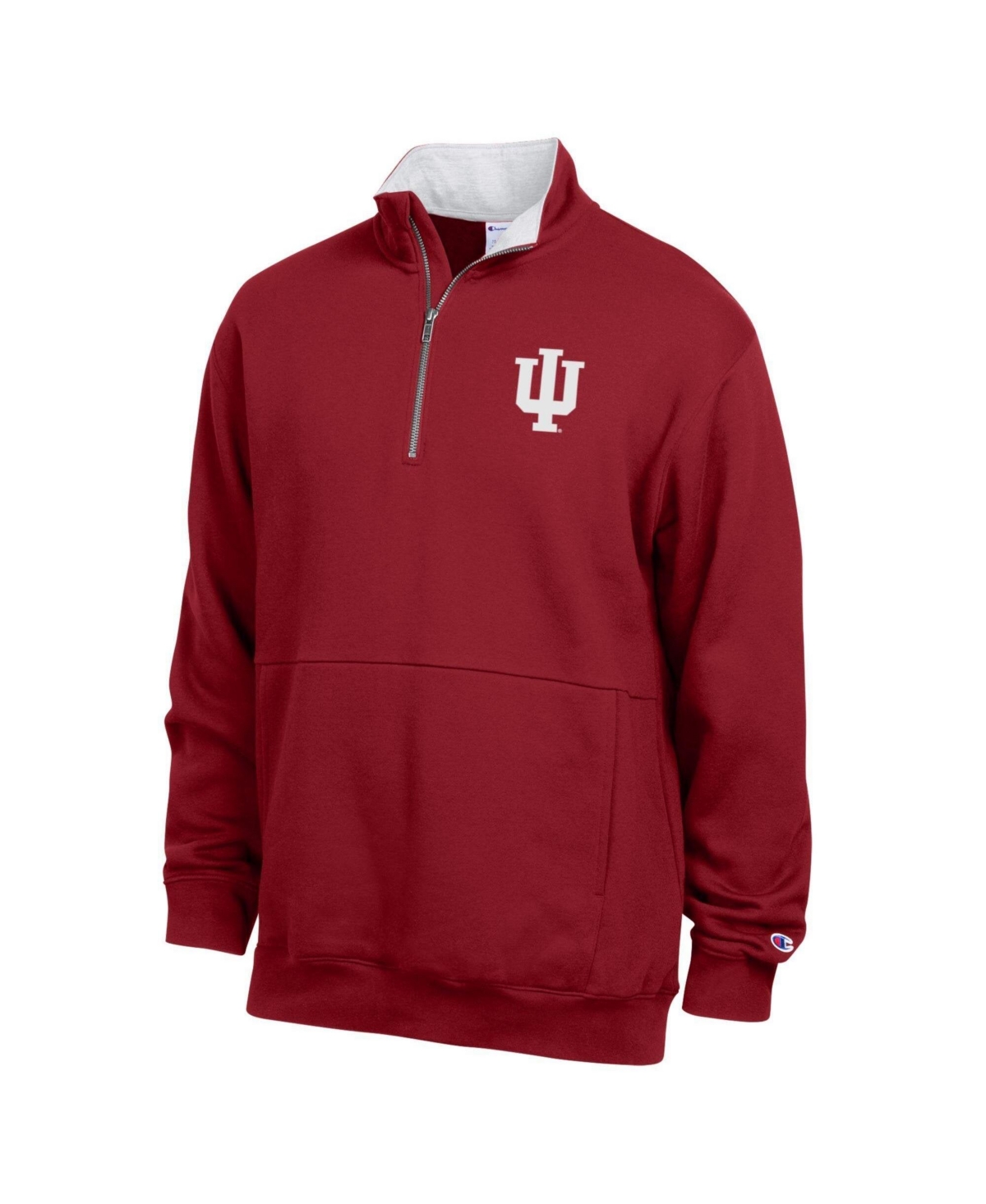 Men's Champion Crimson Indiana Hoosiers Fleece Quarter-Zip Pullover - Crimson