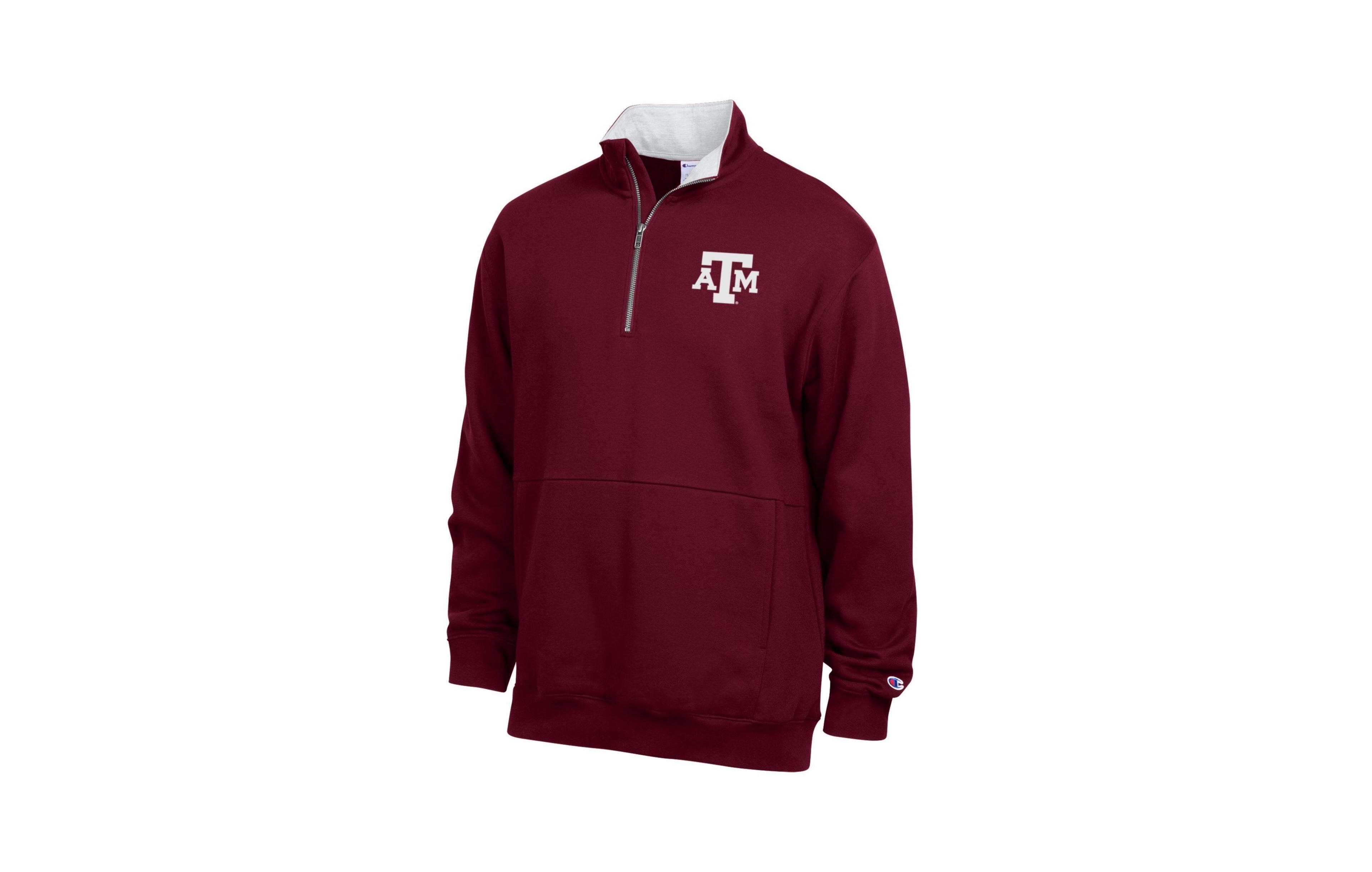 Men's Champion Maroon Texas A&M Aggies Fleece Quarter-Zip Pullover
