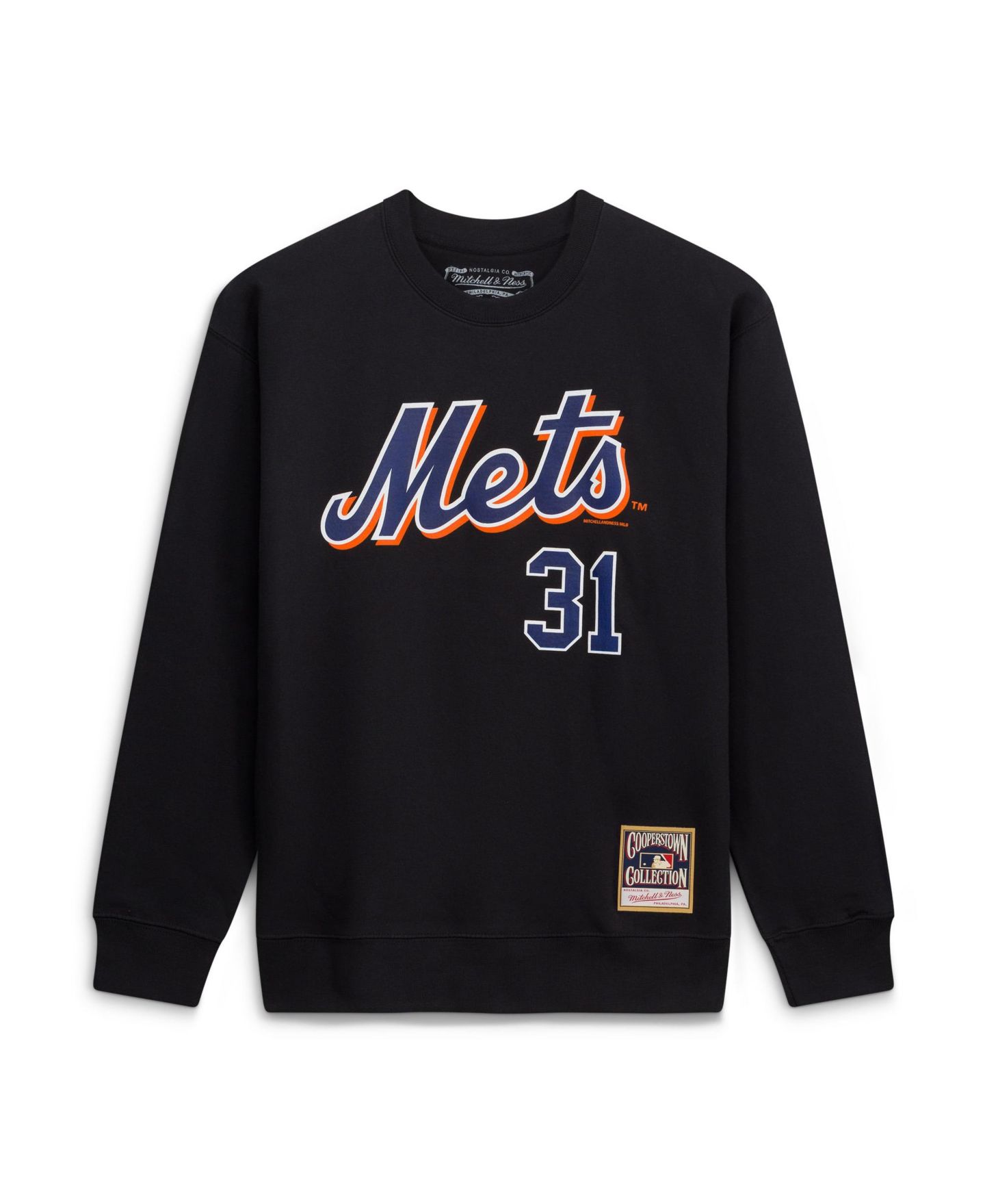 Мужская толстовка Mitchell & Ness Mike Piazza Black New York Mets Classic Player Number — фото 1