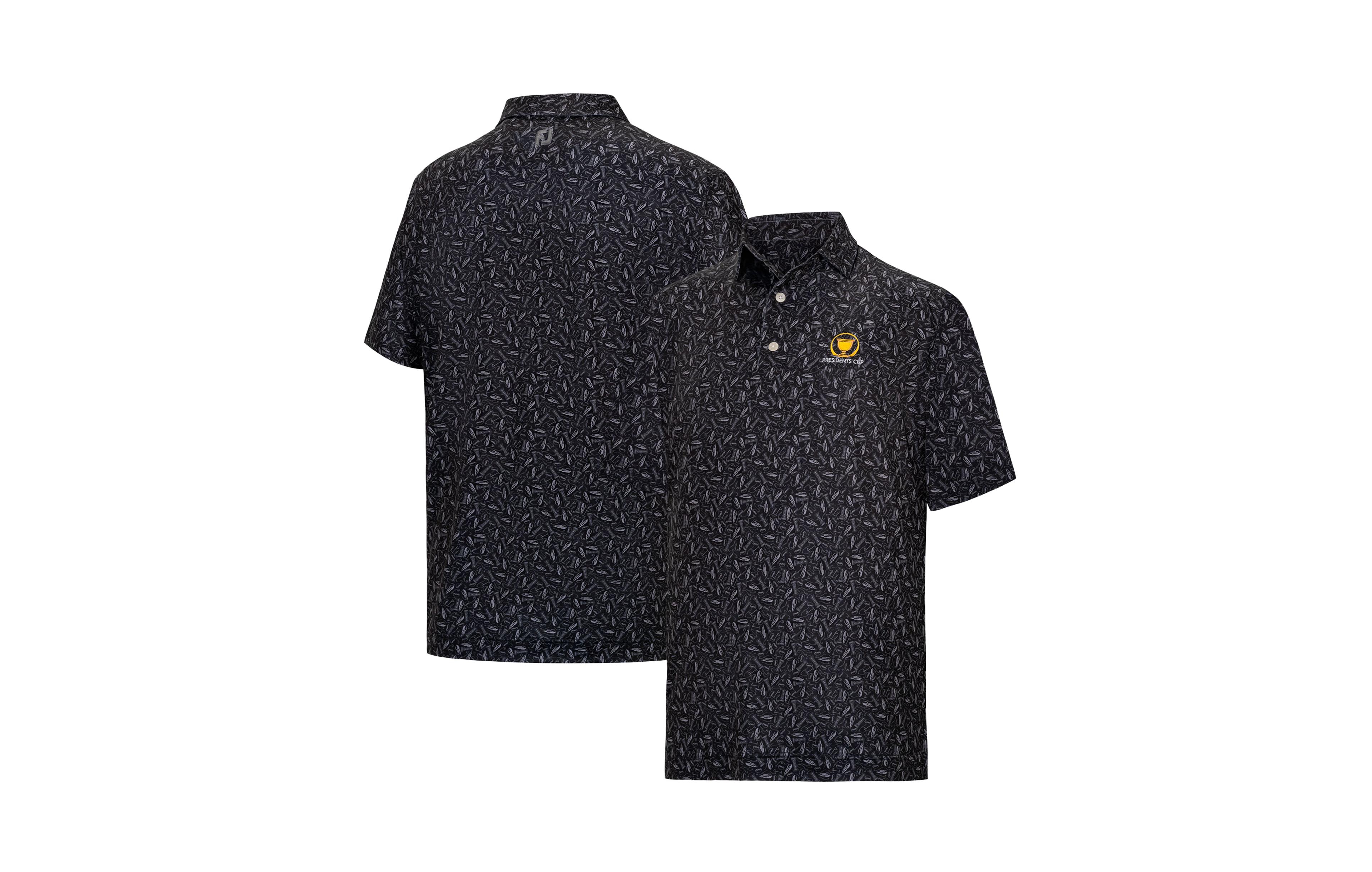 FootJoy Men's Black Presidents Cup 2026 President's Cup ProDry Chicago Print Lisle Polo Shirt