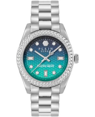 Women's Queen Silver Stainless Steel Bracelet Watch, 36mm