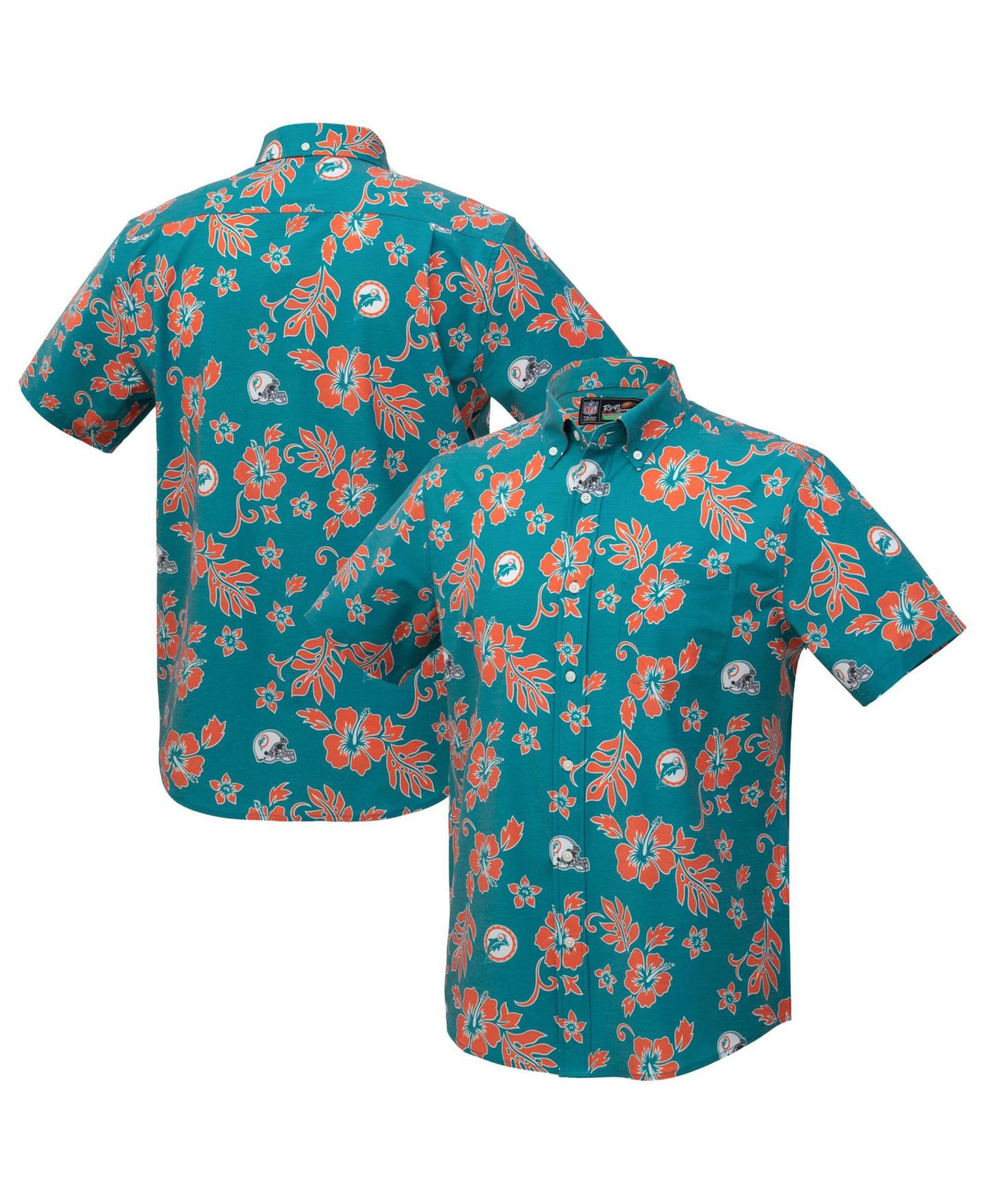 Мужской топ Reyn Spooner Aqua Miami Dolphins Kekai Performance Button-Down — фото 1