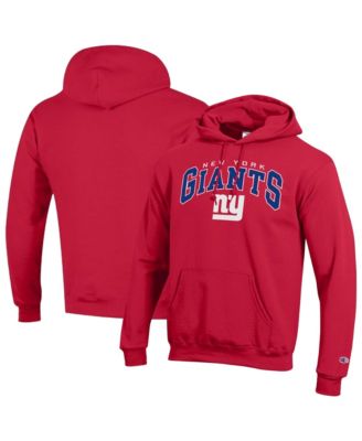 Men's Red New York Giants Powerblend Arch over Logo Hoodie