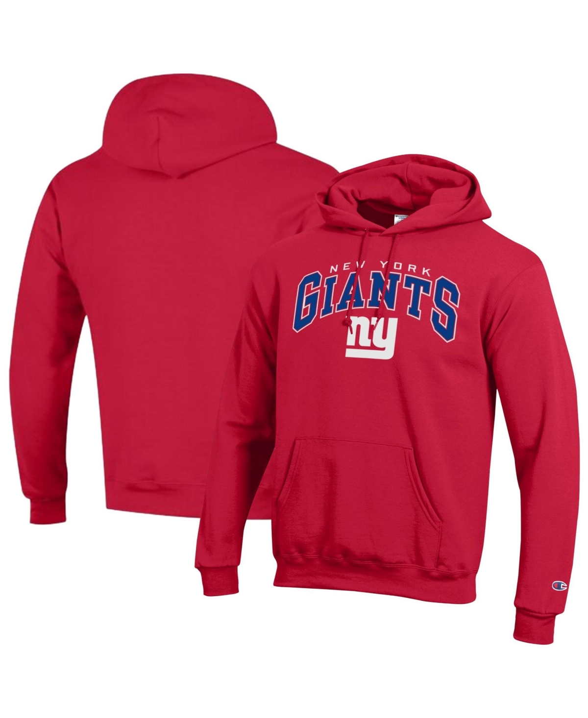 Champion Men's Red New York Giants Power Blend Arch over Logo Hoodie
