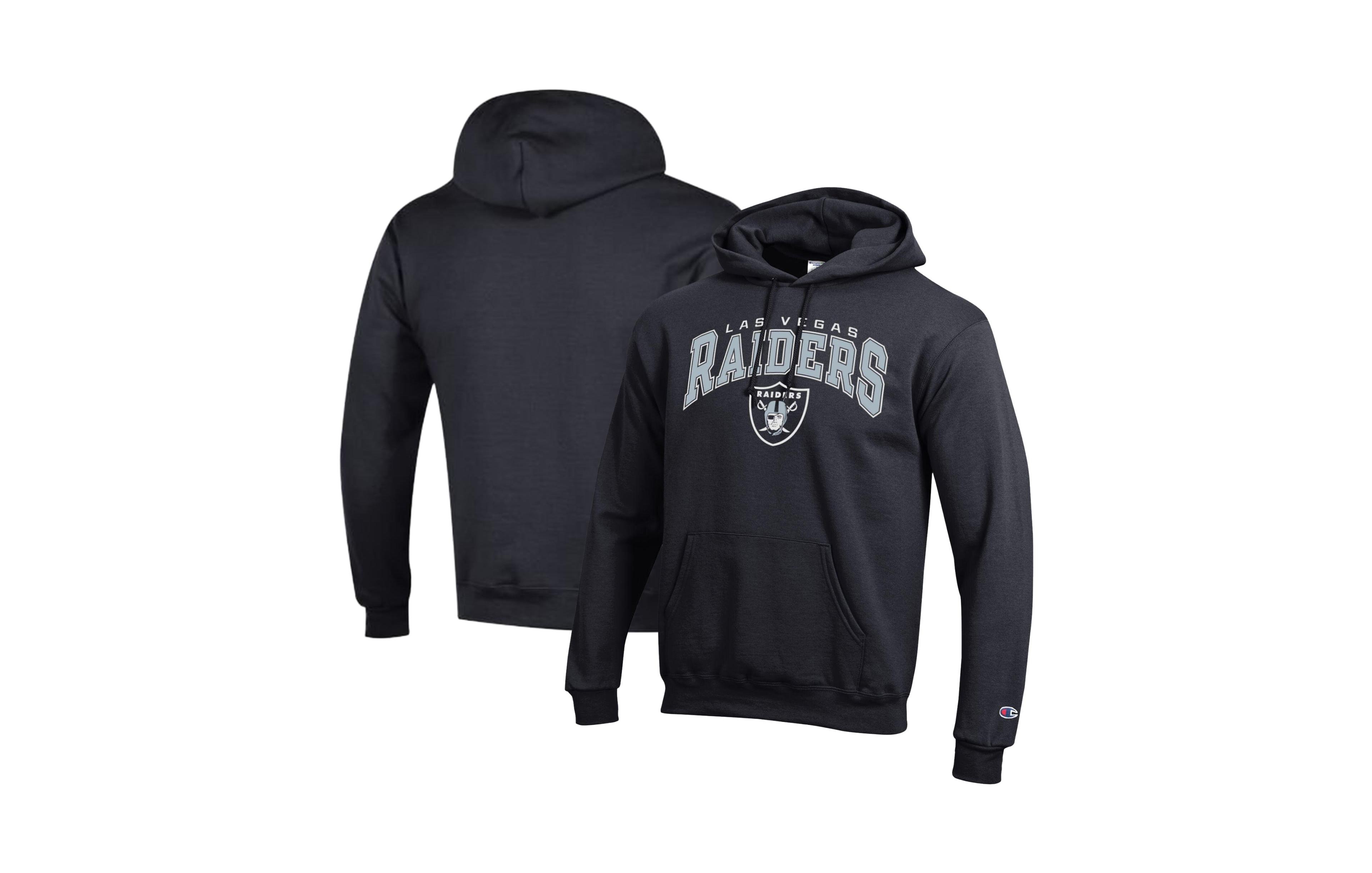 Champion Men's Black Las Vegas Raiders Power Blend Arch over Logo Hoodie