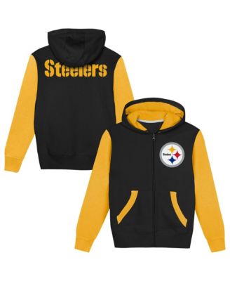 Toddler Black/Gold Pittsburgh Steelers Stadium Colorblock Full-Zip Hoodie