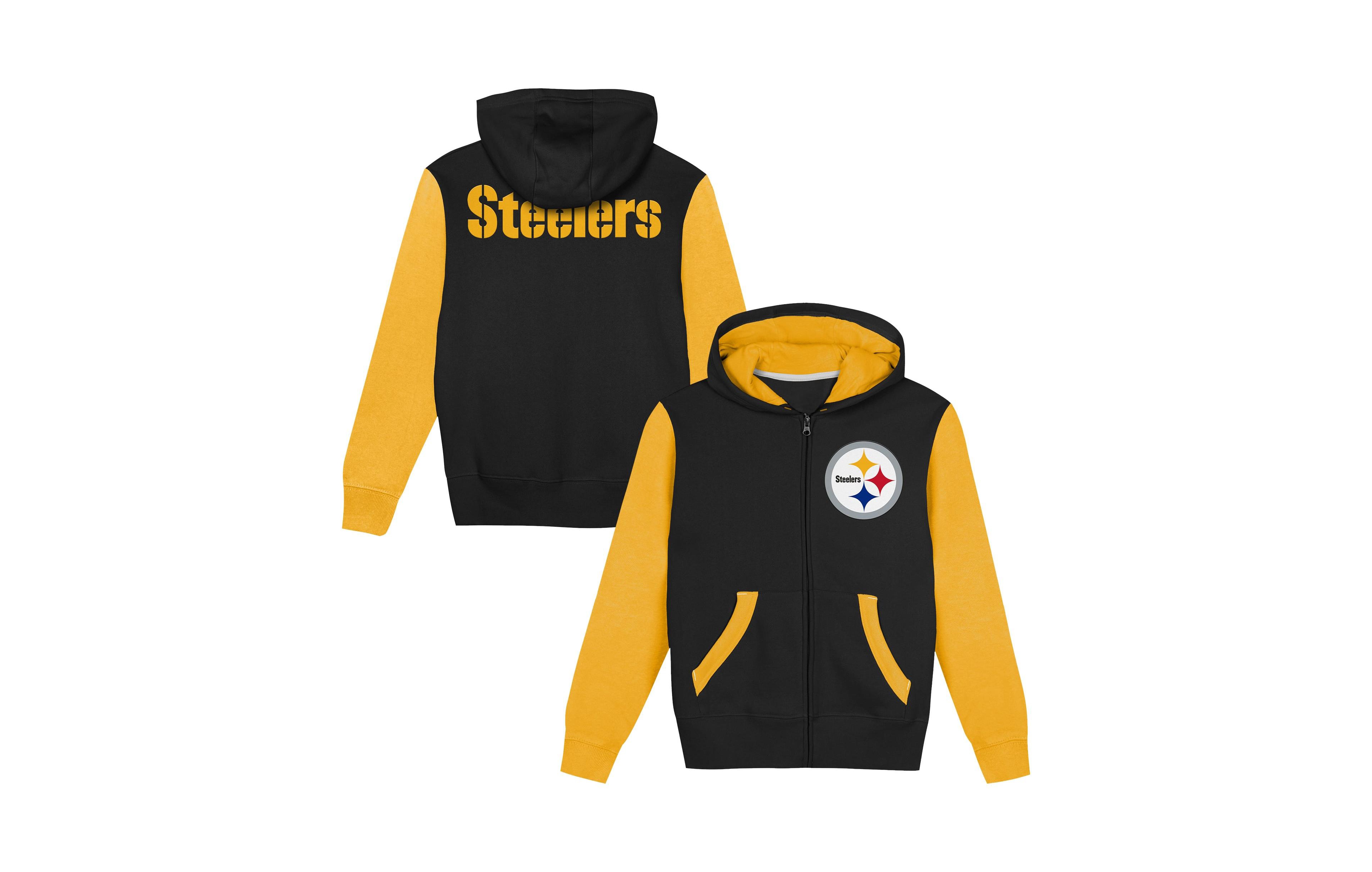 Outerstuff Toddler Black/Gold Pittsburgh Steelers Stadium Colo Block Full-Zip Hoodie