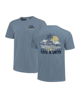 Men's and Women's  Blue Navy Midshipmen Hyper Local Naval Ship Sunset T-Shirt