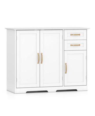 40 in Modern Kitchen Sideboard Buffet Cabinet with 2 Drawers and Adjustable Shelf