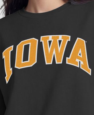Women's Black Iowa Hawkeyes Fleece Crew Sweatshirt