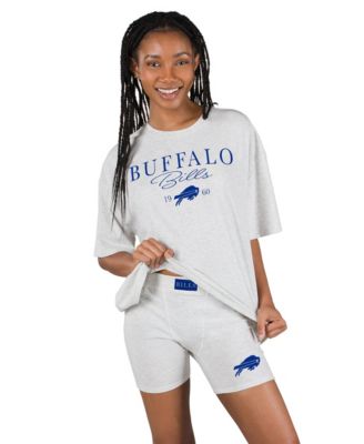 Women's  Gray Buffalo Bills Fray T-Shirt and Briefs Sleep Set