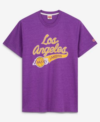 Men's and Women's  Purple Los Angeles Lakers Script Tri-Blend T-Shirt