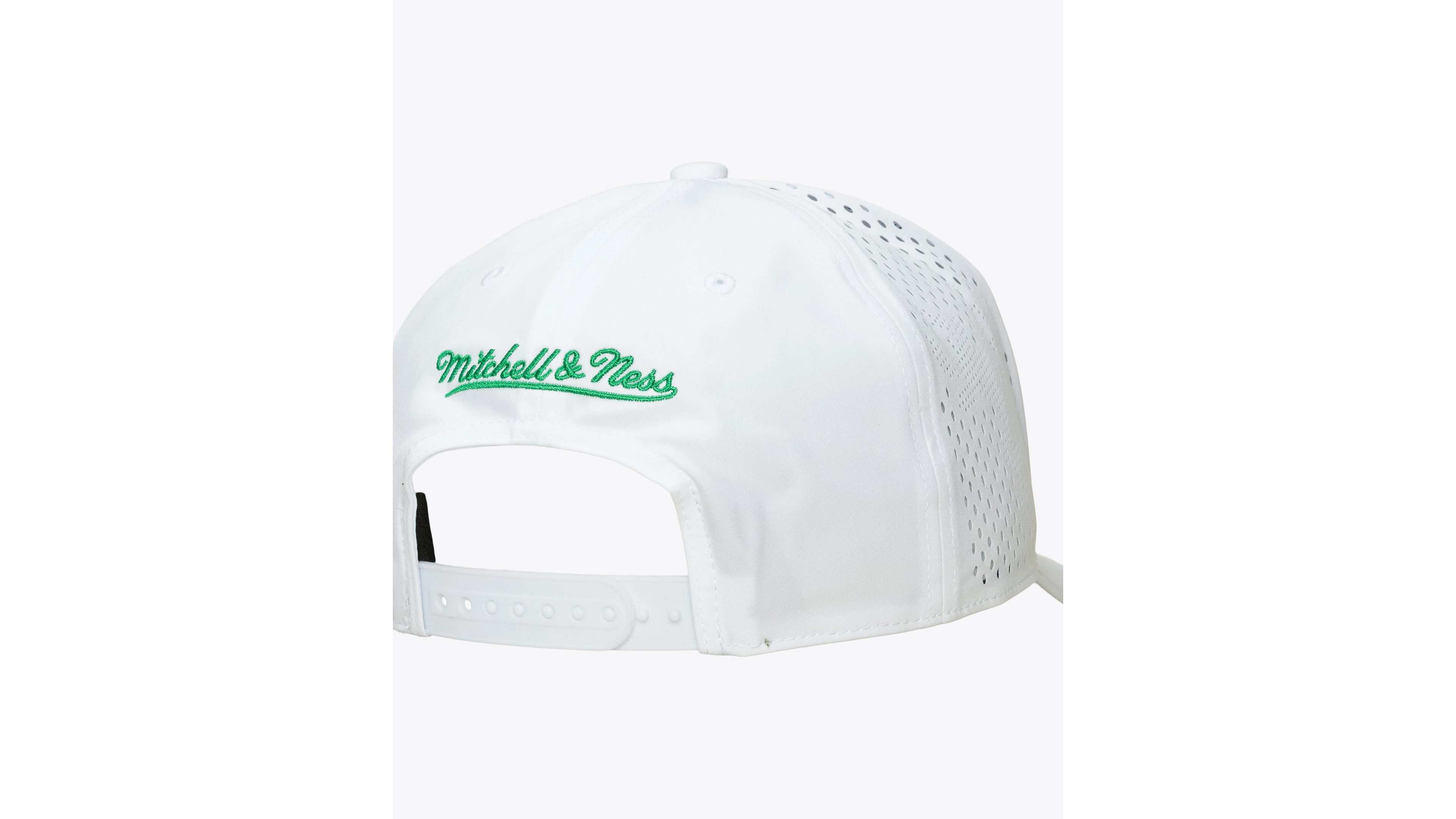 Men's Mitchell & Ness White Milwaukee Bucks Perfect Lightweight Pro Crown Adjustable Hat