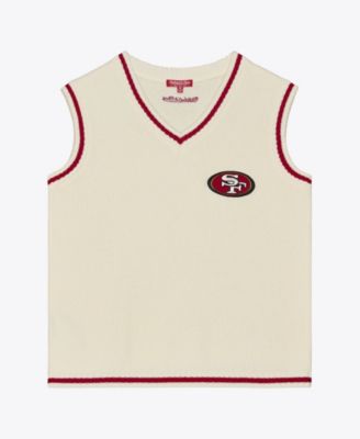 Women's Cream San Francisco 49ers Retro Roots V-Neck Sweater Vest