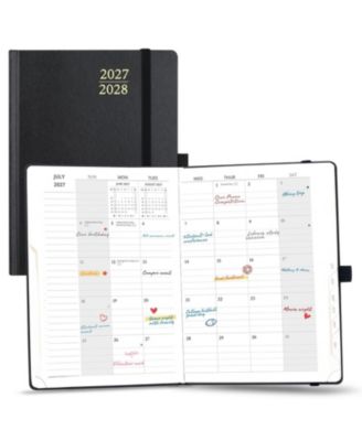 18 Month Academic Planner Monthly Layout Hard Cover with Tabs Pocket and Elastic Closure
