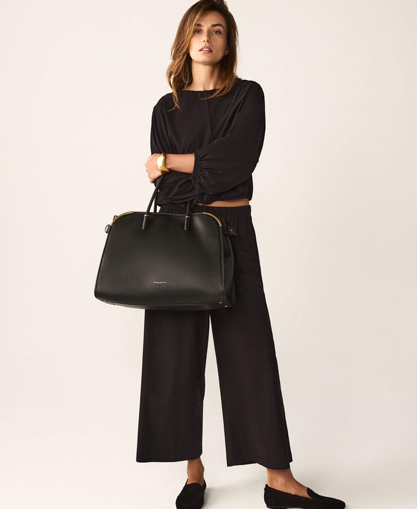 Женская блузка Donna Karan Weekend 4-way Stretch Knit Boat Neck Balloon Sleeve Blouse, цвет: Чёрный — фото 7