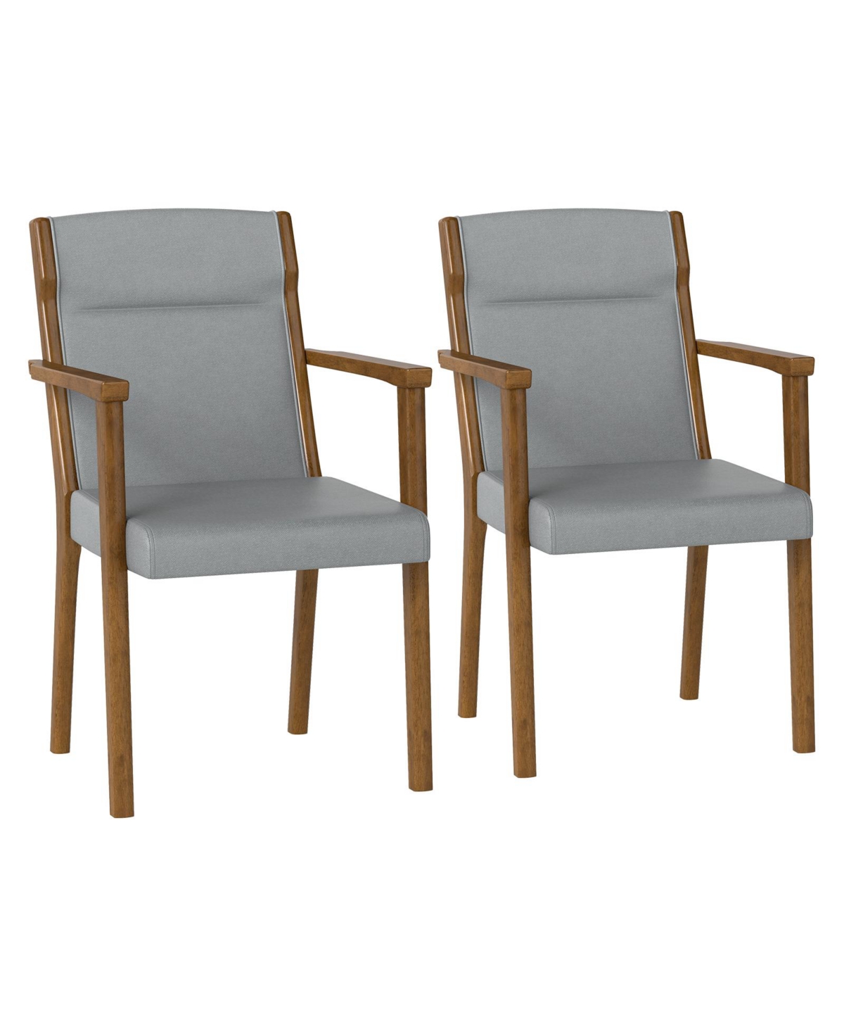 Mecale Upholstered Wooden Accent Chairs Set of 2 with High Back and Soft Cushion