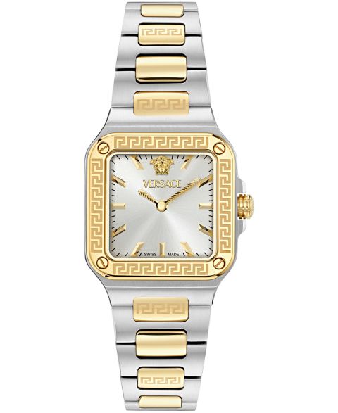 Женские часы Versace Greca Edge Two Tone Bracelet Watch, 30x30mm