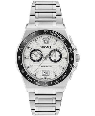 Men's Greca Reaction Silver Stainless Steel Bracelet Watch, 43mm