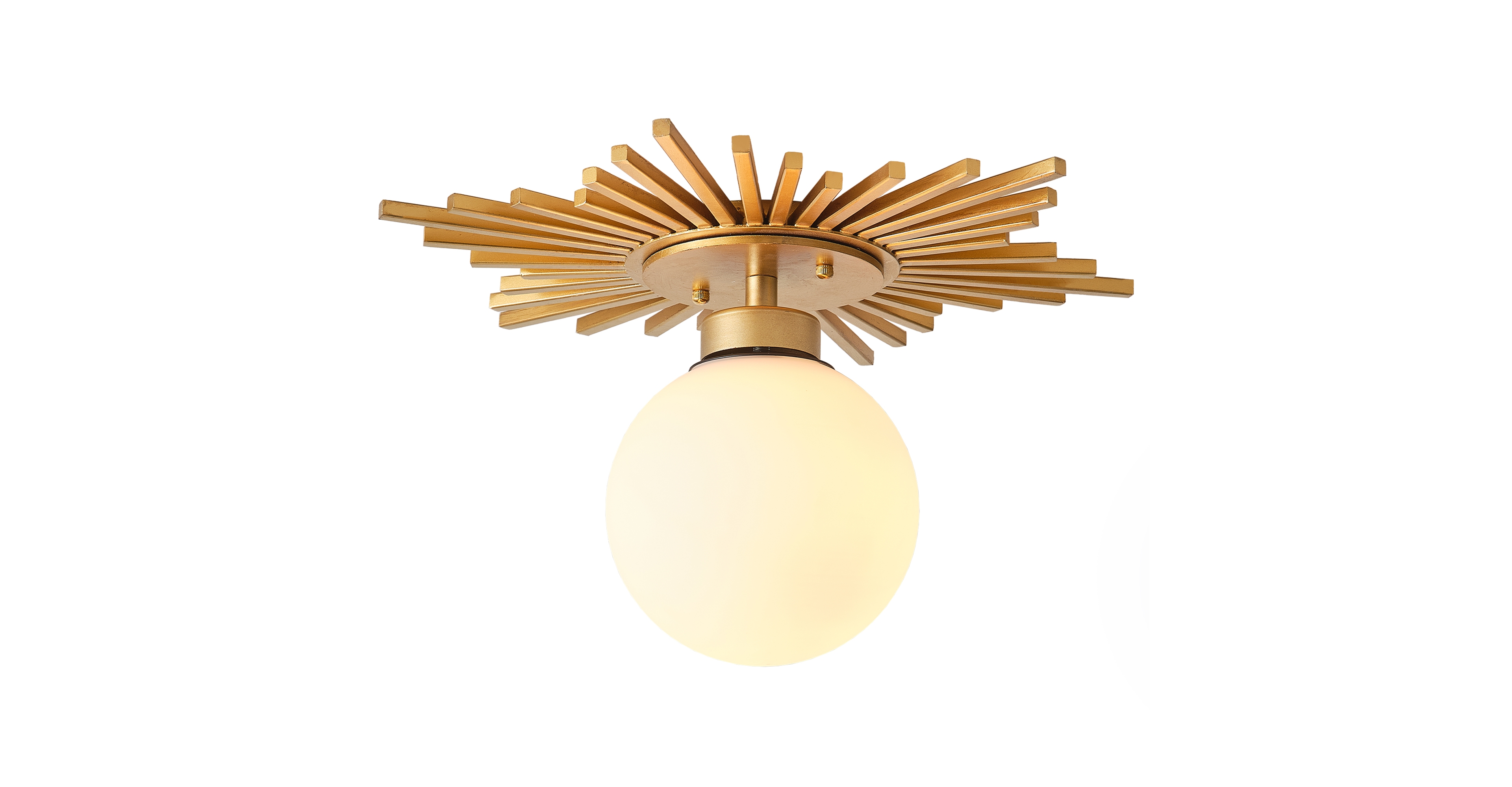 Parrot Uncle 18" Modern Brass 1-Light Glass Globe Semi Flush Mount Ceiling Light Fixture