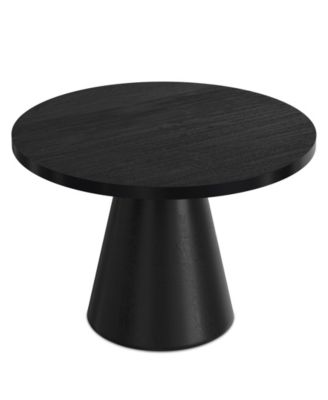 Winnie 30" Acacia Wood Round Pedestal Coffee Table
