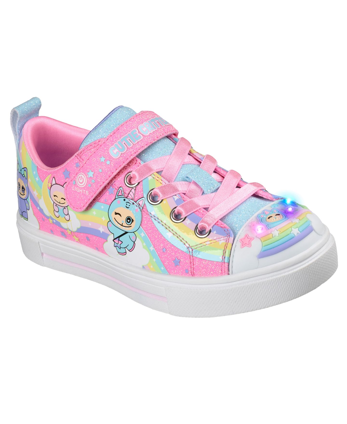 Кроссовки Skechers Twinkle Sparks Light-Up Rainbow Critters Sneakers from Finish Line для девочек, цвет: Розовый / Разноцветный — фото 1