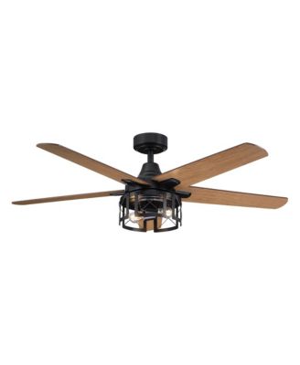 52" Rustic Reversible 5-Blade Indoor Ceiling Fan with Light and Remote