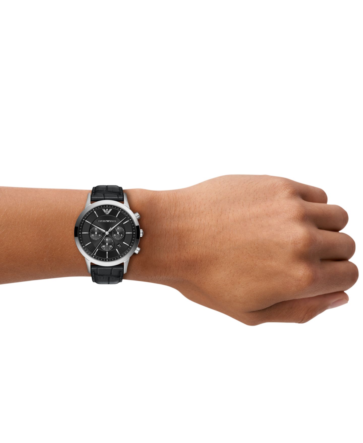 Мужские часы Emporio Armani Archetipo Chronograph Leather 43mm — фото 3