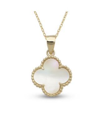Solid 14k Gold 18 Inch Four-leaf Butterfly Necklace 18x15mm