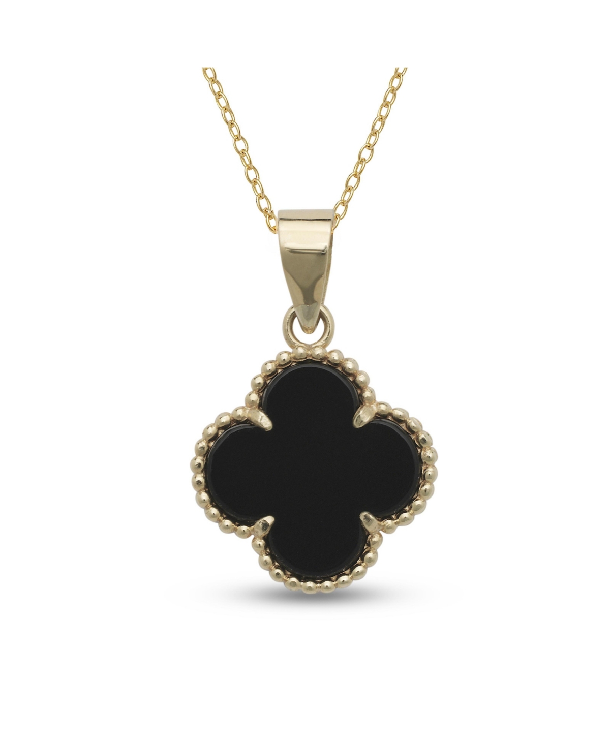 Curata Jewelry Solid 14k Gold 18 Inch Four-leaf Butterfly Necklace 18x15mm