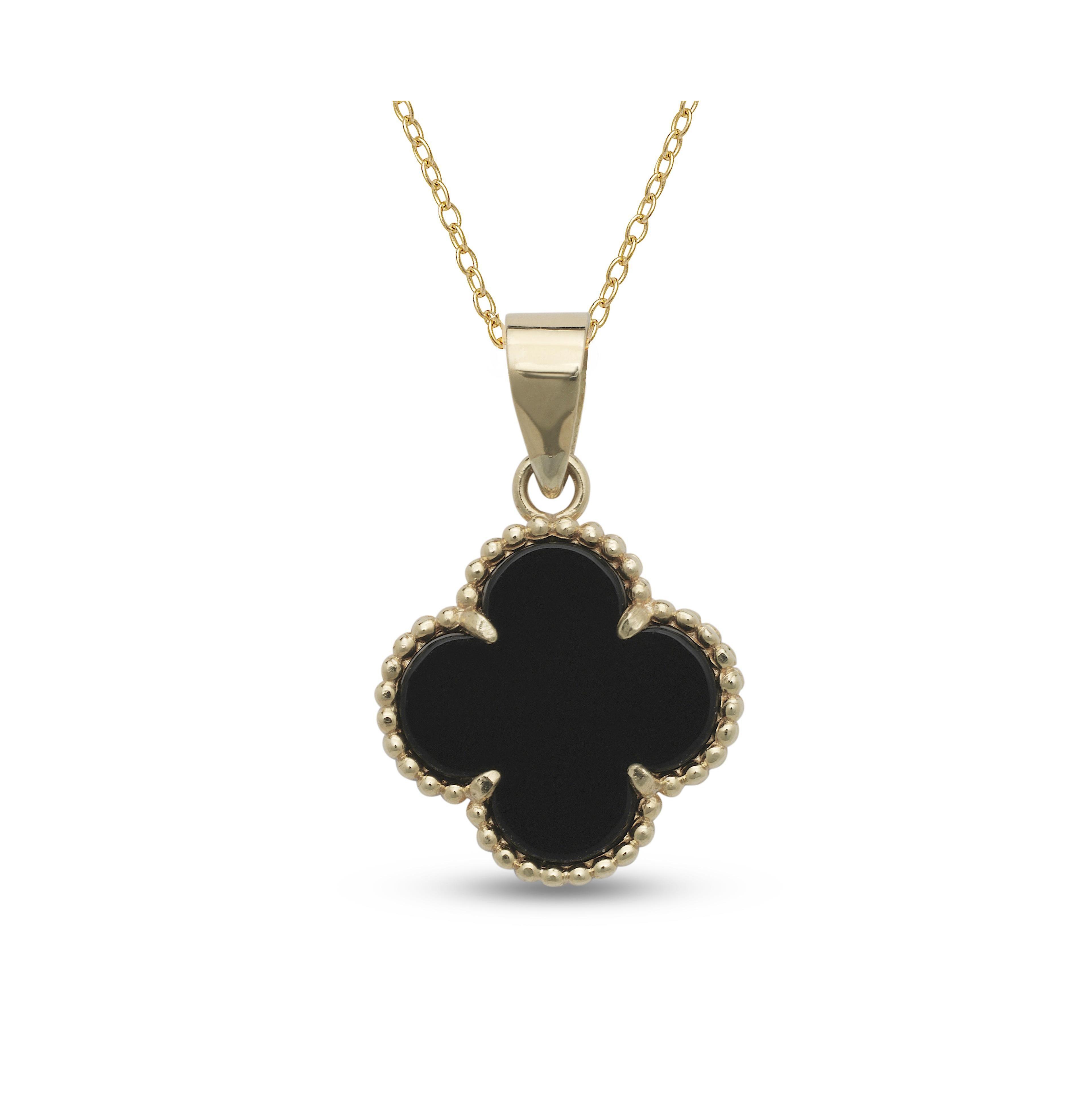 Curata Jewelry Solid 14k Gold 18 Inch Four-leaf Butterfly Necklace 18x15mm