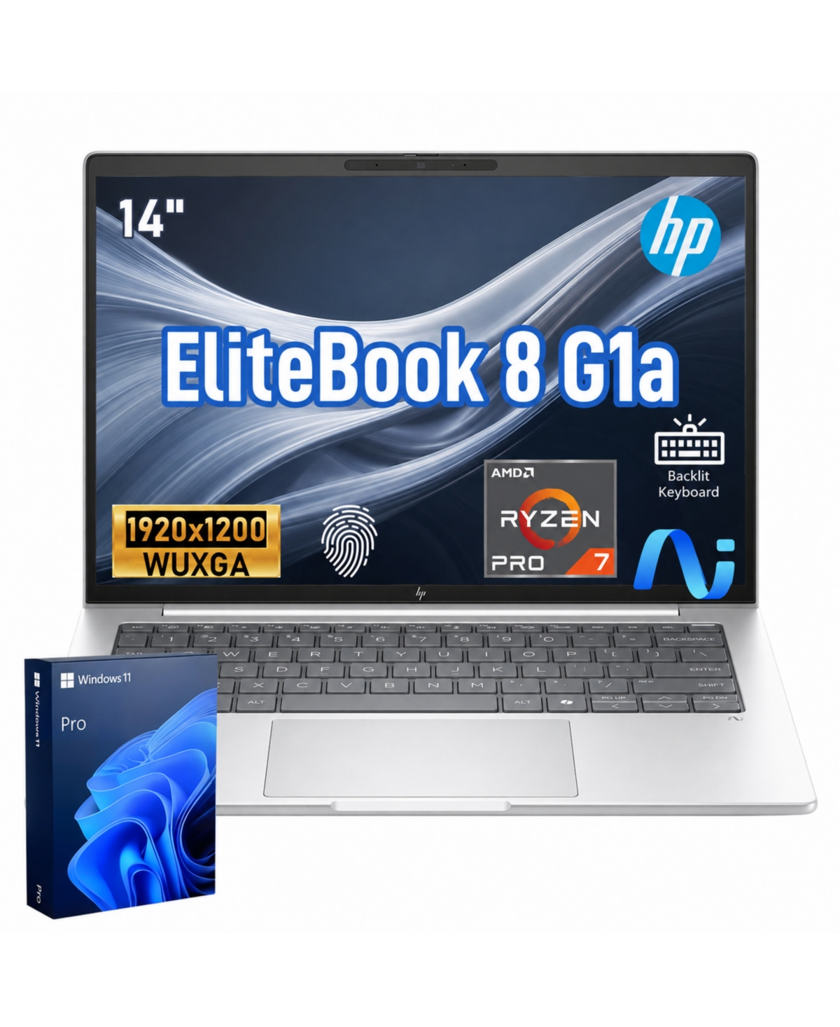 Hp EliteBook 8 G1a 14" Amd Ryzen 7 Pro 250 Laptop
