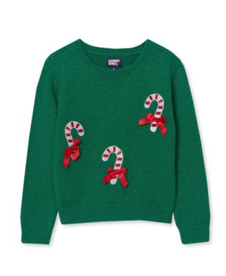 Girls' 4-16 Long-Sleeve Applique and Intarsia Sweater