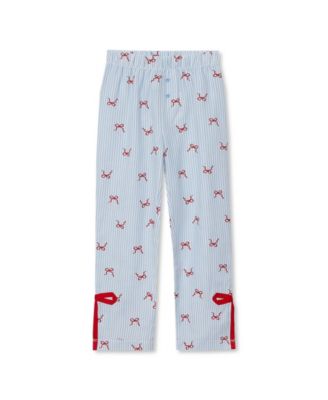 Little Girls Bow Flannel Pajama Pants