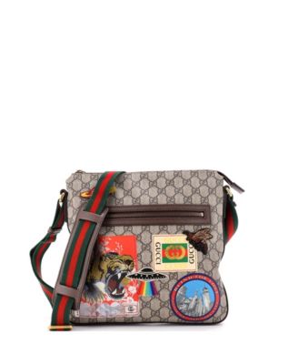 Medium Courrier Zip Messenger GG Coated Canvas with Applique