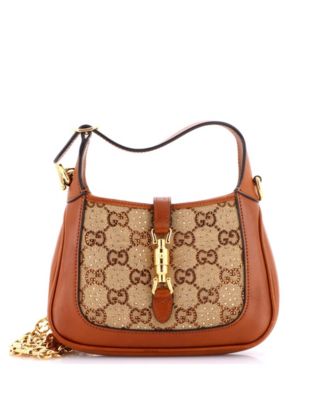 Mini Jackie 1961 Chain Hobo Crystal Embellished GG Canvas
