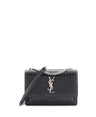 Sunset Chain Strap Embossed Leather Shoulder Bag