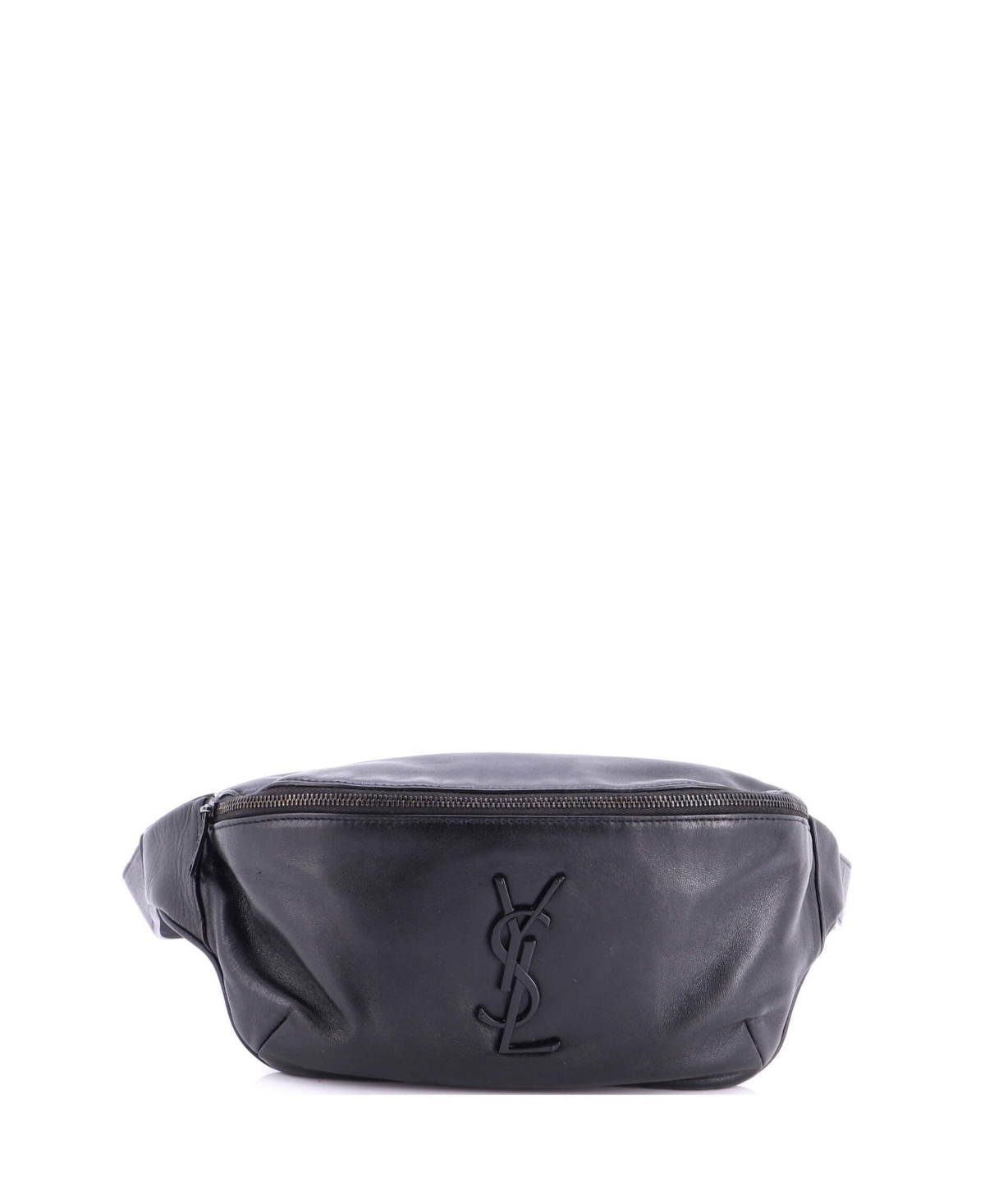 Pre-Owned Saint Laurent Classic Monogram Adjustable Leather Belt Bag - Black