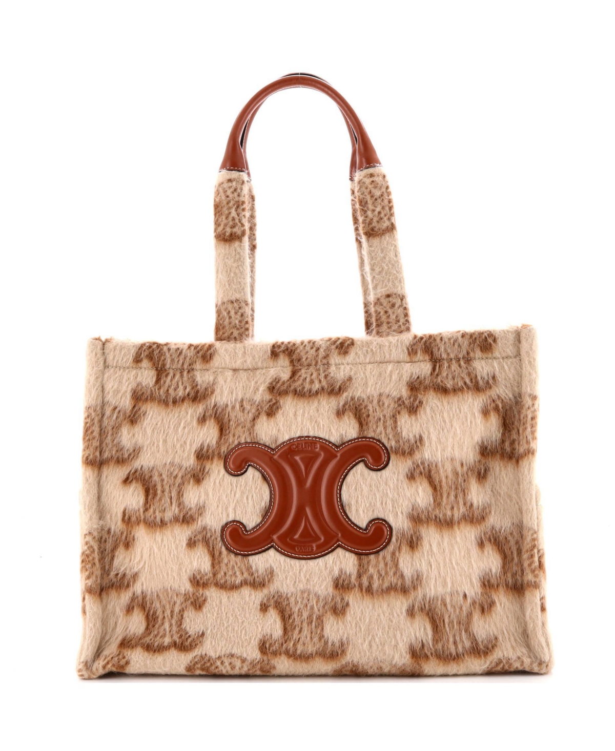 Pre-Owned Celine Large Cabas Thais Tote Triomphe Wool