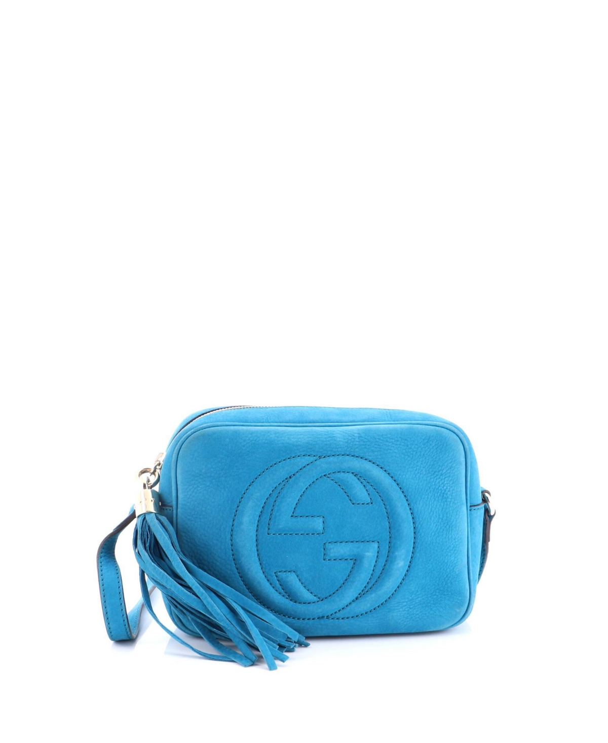 Pre-Owned Gucci Small Soho Disco Crossbody Bag Nubuck - Blue