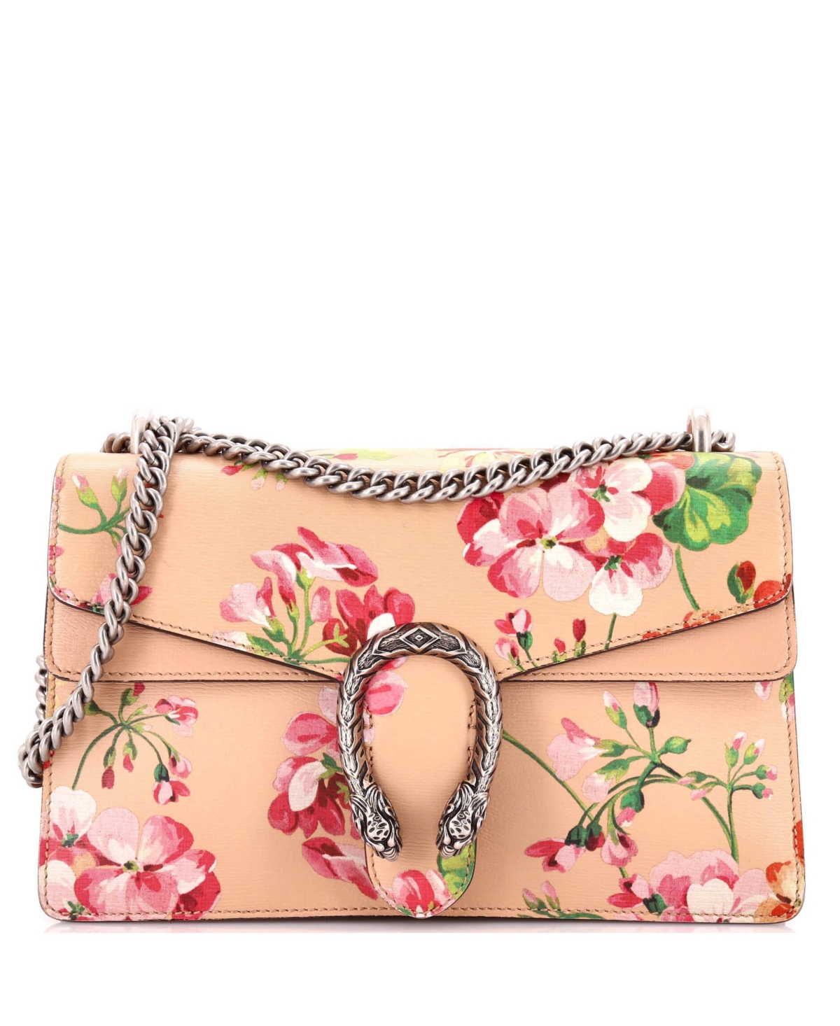 Pre-Owned Gucci Small Dionysus Bag Blooms Print Leather - Natural