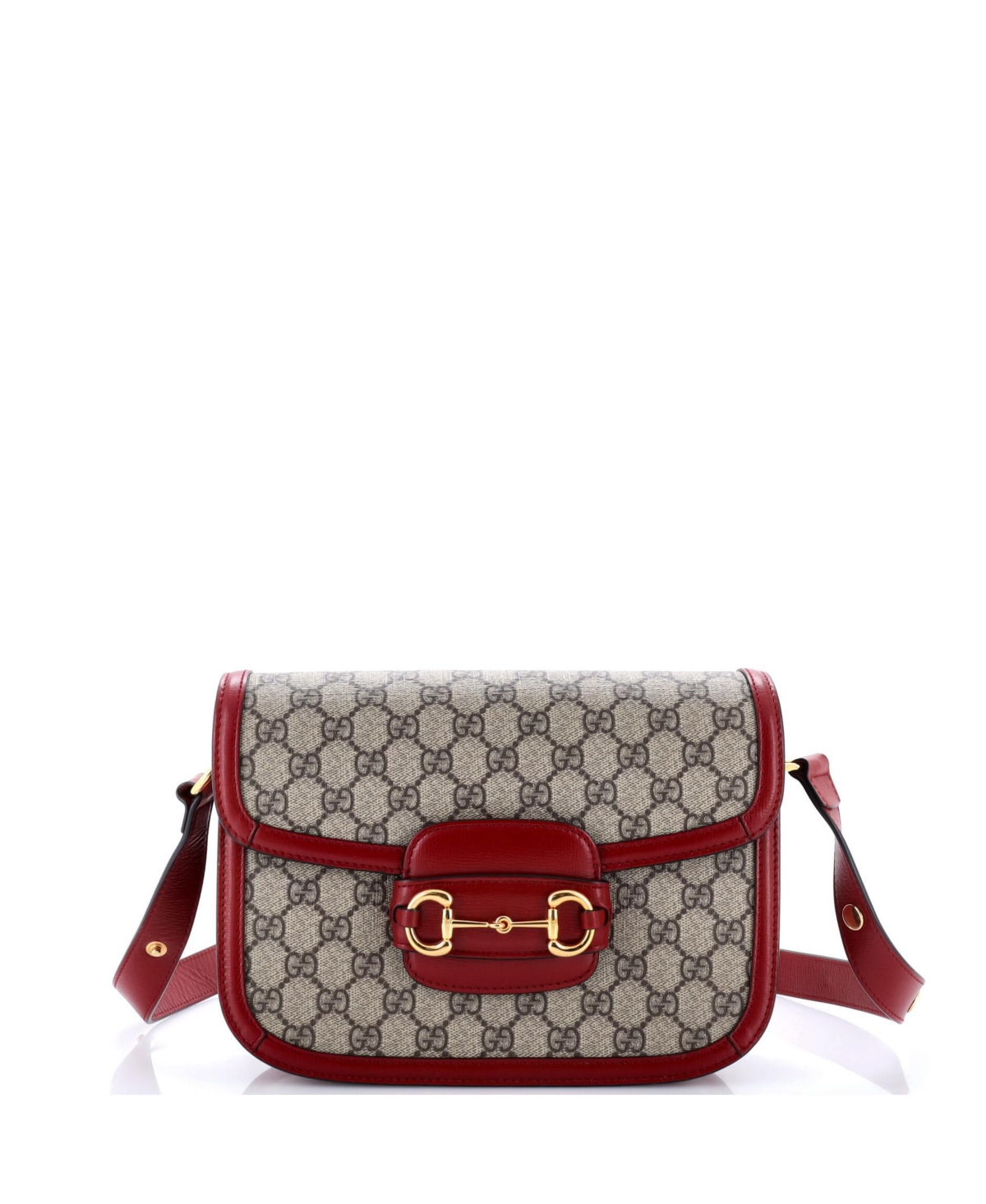 Pre-Owned Gucci Small Horsebit 1955 Shoulder Bag Gg Coated Canvas with Leather - Brown