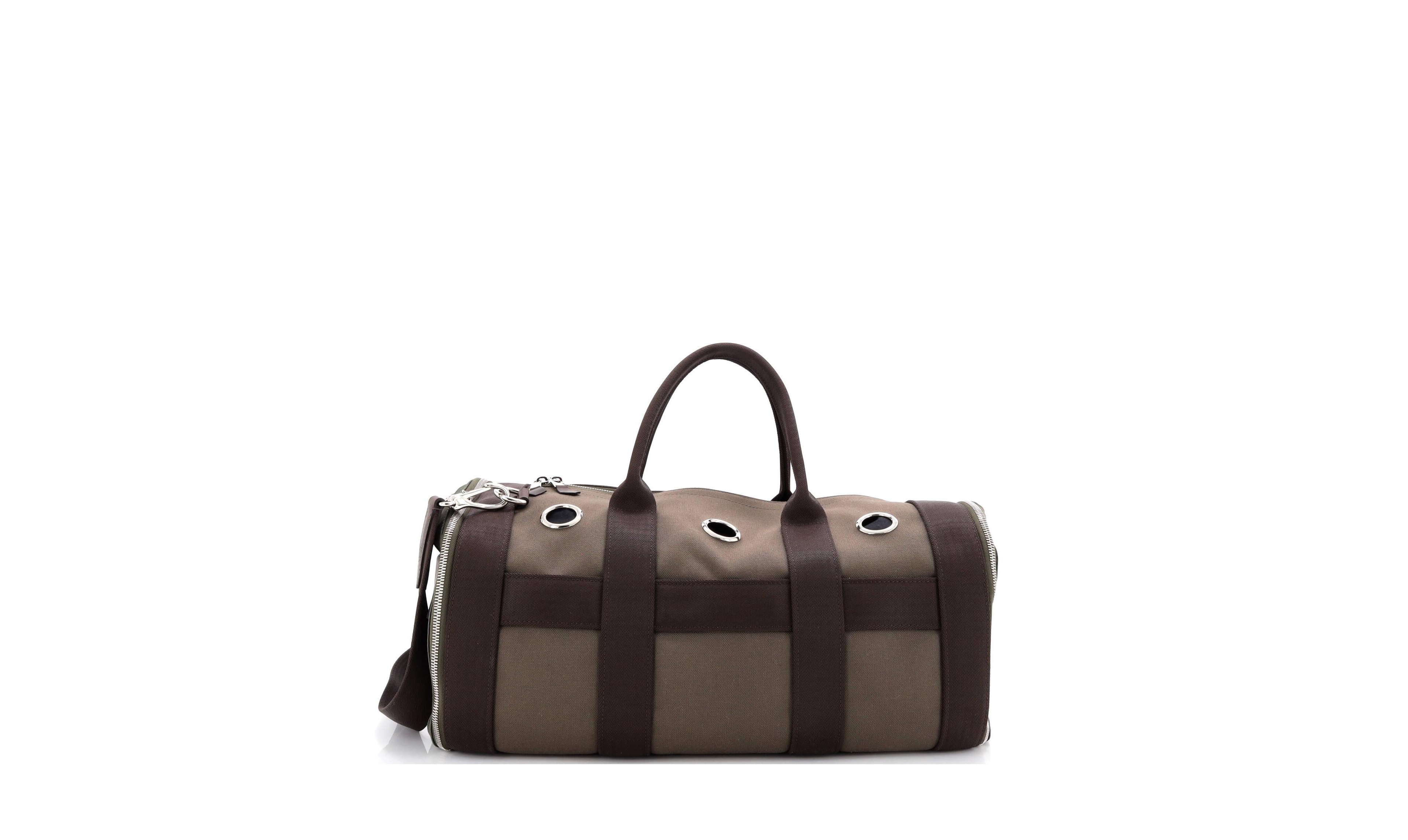Pre-Owned Hermes Carrying Dog Bag Canvas