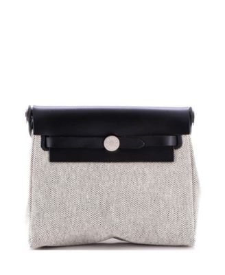 Pre-Owned Hermes 20 Herbag Zip Toile and Leather