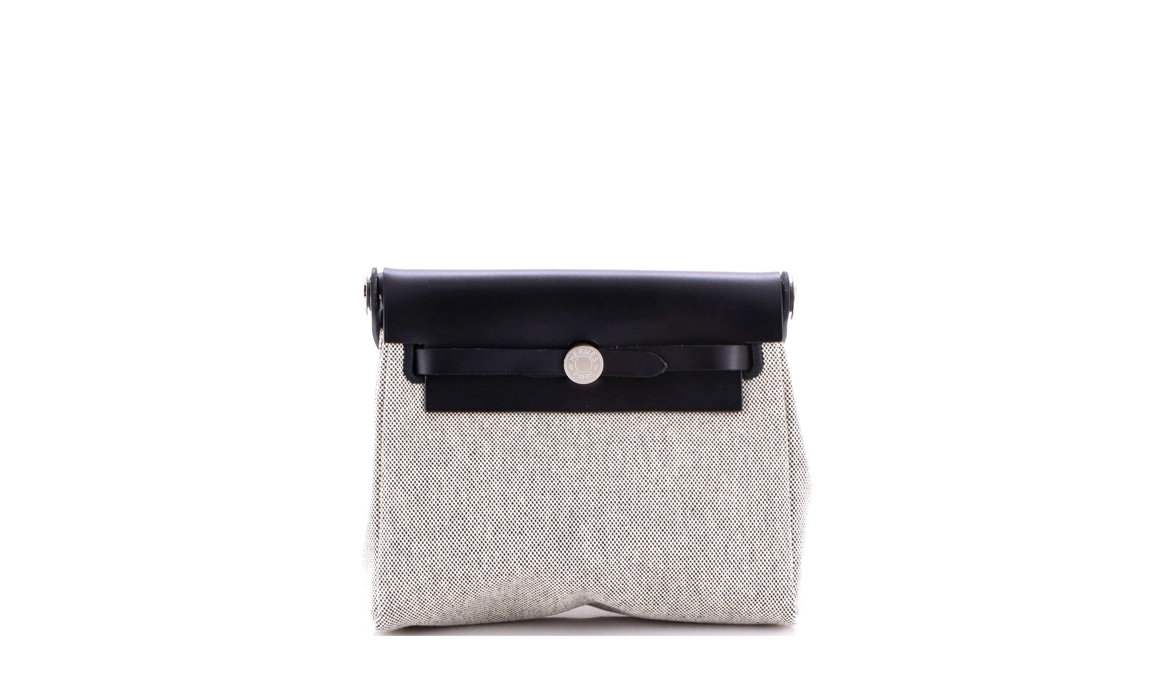 Pre-Owned Hermes 20 Herbag Zip Toile and Leather