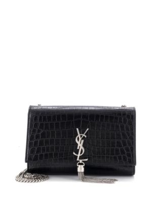 Medium Classic Monogram Tassel Crossbody Bag Embossed Leather
