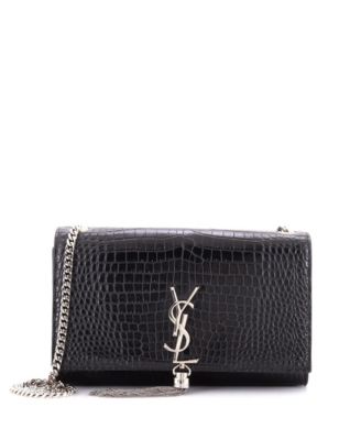 Medium Classic Monogram Tassel Crossbody Bag Embossed Leather