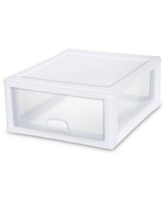 16 Quart Clear Plastic Stacking Storage Drawer Container Box, 18 Pack