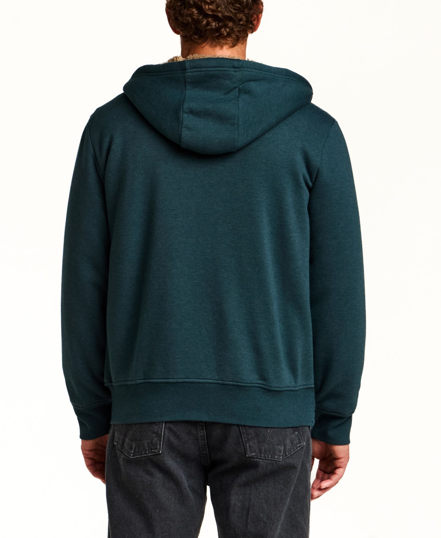 Мужское худи Weatherproof Vintage Full-Zip Sherpa-Lined Fleece, цвет: Тёмный морской меланжевый — фото 5